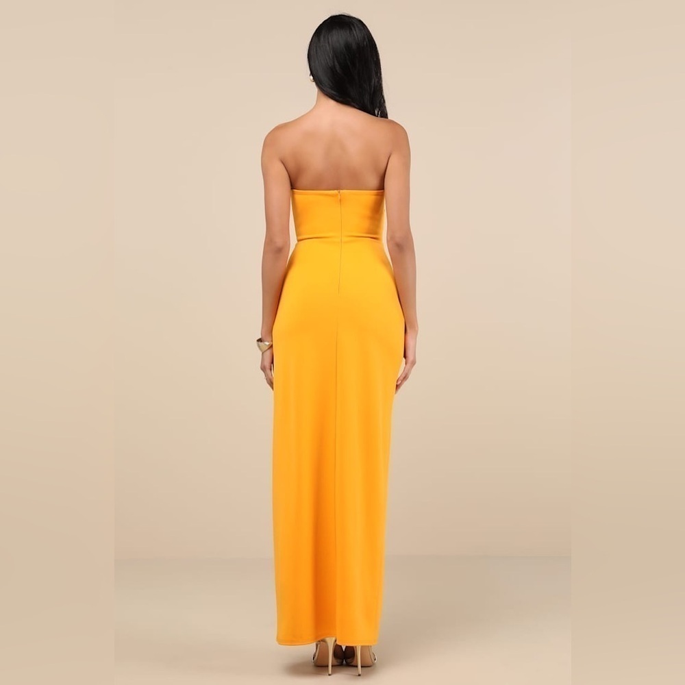 LULU’S MALIA RUCHED STRAPLESS MAXI DRESS - Picture 4 of 16